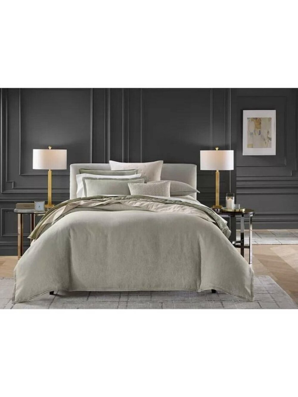 Hotel Collection Refraction Duvet Cover Set Queen Dusty Agate MSRP $475